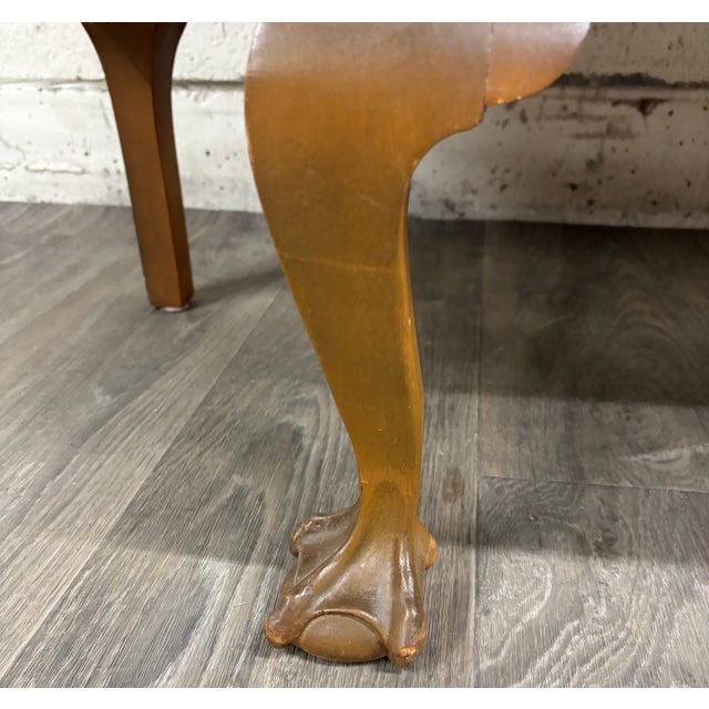 Wood Antique Queen Anne Style Curved Bowed Glass Curio Display China Cabinet For Sale - Image 7 of 13