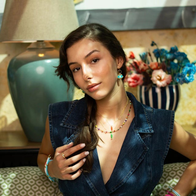 Metal Spirit Fish Orange Enamel Gold Necklace For Sale - Image 7 of 8