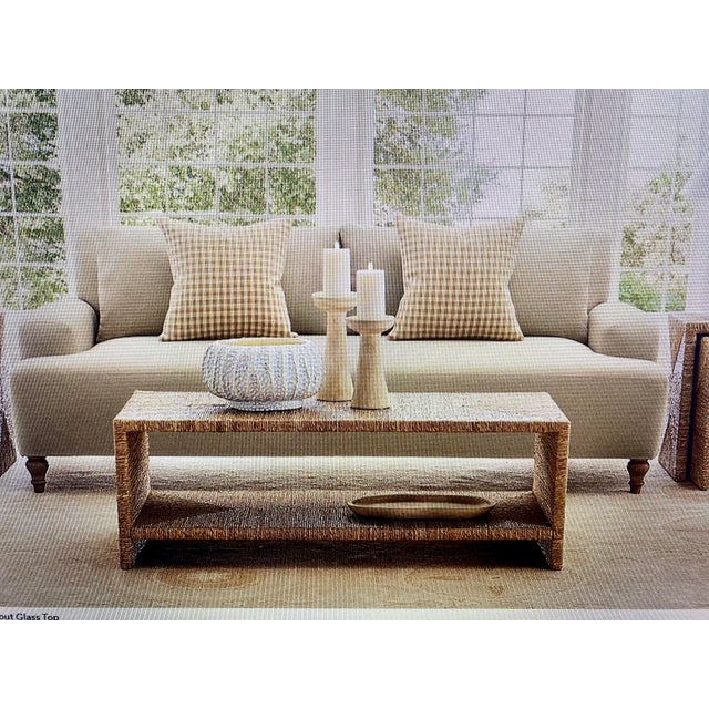 Pottery Barn Malibu Rectangular Seagrass Woven Coffee Table Excellent Mint Condition For Sale - Image 13 of 15