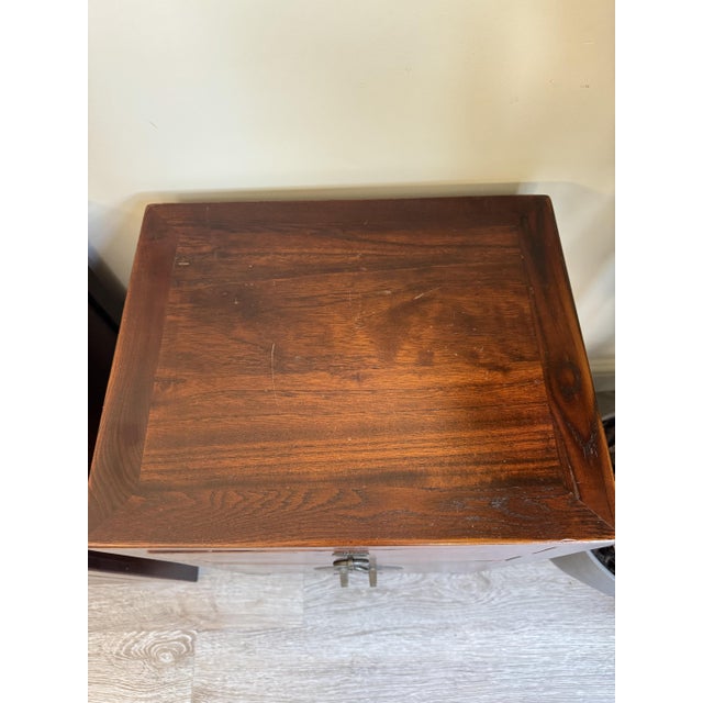 Vintage Asian Style Wooden Bedside Tables, Set of 2 For Sale - Image 9 of 12