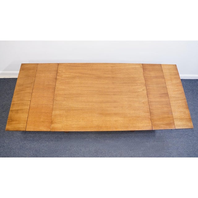 Late 20th Century Bassett Furniture Mission Style Solid Oak 93" Trestle Dining Table 4033-0449 For Sale - Image 5 of 15