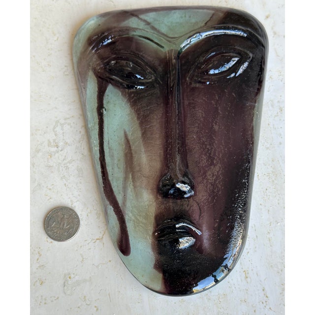 Mid-Century Modern Erik Hoglund for Kosta Boda Attributed Glass Face Mask Sculpture For Sale - Image 3 of 6