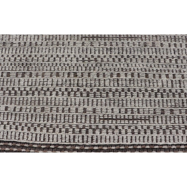 Ivory Modern Hand-Knotted Wool Rug by Keivan Woven Arts 9'10 X 14'0 For Sale - Image 8 of 11