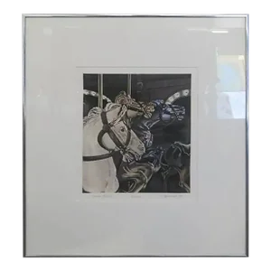 "Neck and Neck Ii" Hand Colored Aquatint Signed C. S. Fitzsimonds