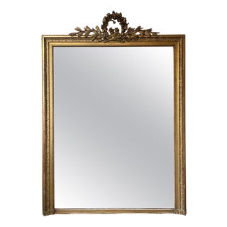 Large Antique French Louis XVI Overmantel Mirror, 1850 For Sale