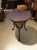 Round Cast Iron Structure Coffee Table With Golden Medallions, Wooden Top & Leather For Sale - Image 12 of 15