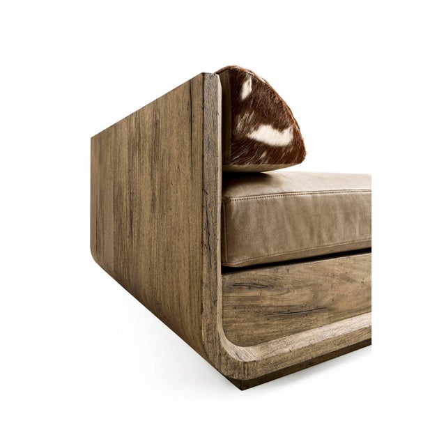 Sculptural Organic Modern Wood Daybed with Bolsters For Sale In Greensboro - Image 6 of 9