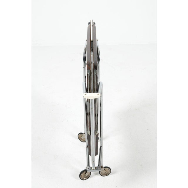 Chrome French Chrome Folding Bar Cart For Sale - Image 8 of 11