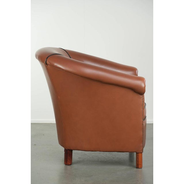 English Cowhide Leather Club Armchair For Sale - Image 3 of 14
