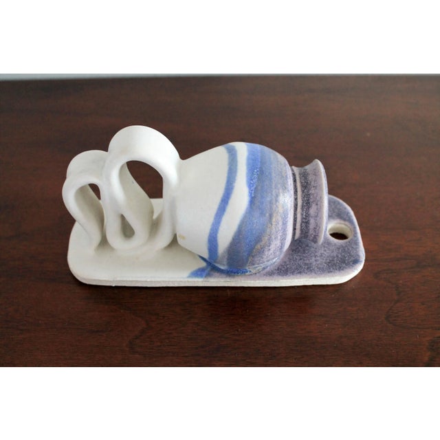 Mid 20th Century Vintage Studio Art Pottery Wall Pocket Planter Vase For Sale - Image 5 of 7