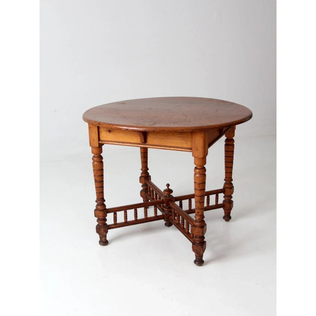 Antique Round Accent Table For Sale - Image 11 of 12
