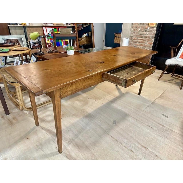 Antique French Farmhouse Work Table W/ Drawer For Sale - Image 9 of 17