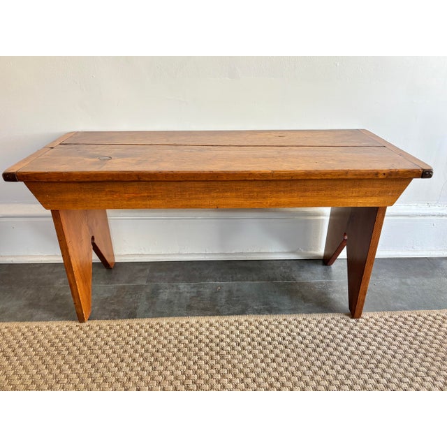 Mid 19th Century Rustic Antique Wooden Bench For Sale - Image 5 of 11