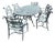 Handsome Cast Aluminum Garden Table With Six Chairs For Sale