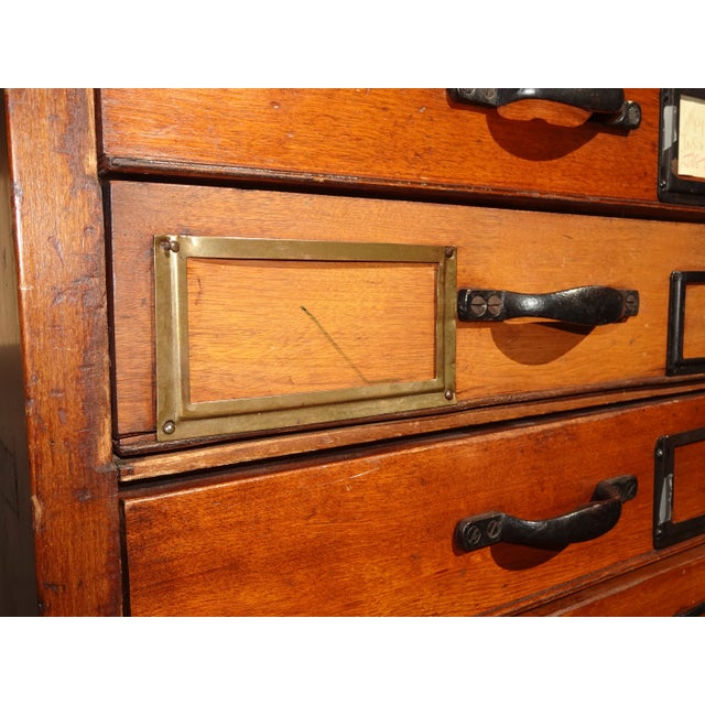 Antique 79" English Notary 18 Drawers File Cabinet For Sale - Image 12 of 12