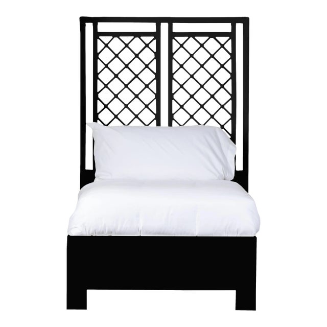 X & Diamond Bed Twin Extra Long - Black For Sale