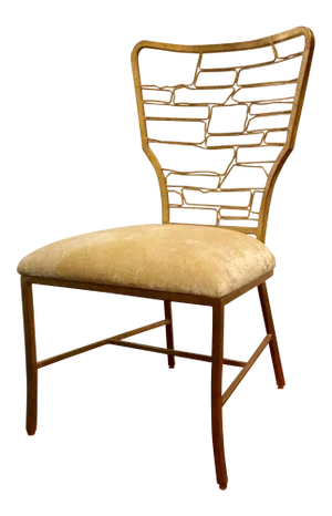 Currey & Co. Modern Gold and Velvet Vinton Side Chair