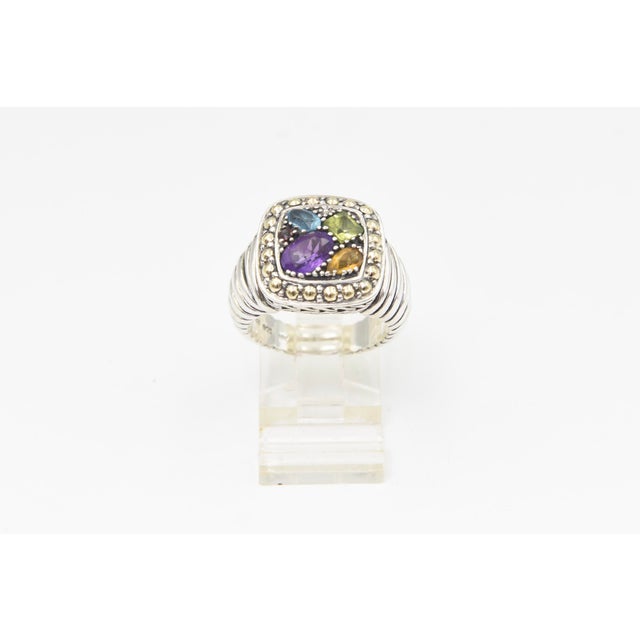 Effy Multicolored Gemstone Ring and Earring Set in Sterling Silver and 18k Gold, 3 Pieces For Sale - Image 9 of 17
