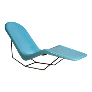 1960s Fibrella Lounge Chair by Le Barron, Blue, Attributed For Sale