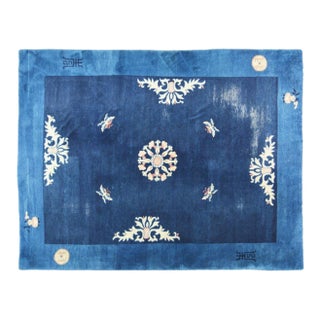 Antique Chinese Hand Knotted Wool Rug, 9'3x11'9 For Sale