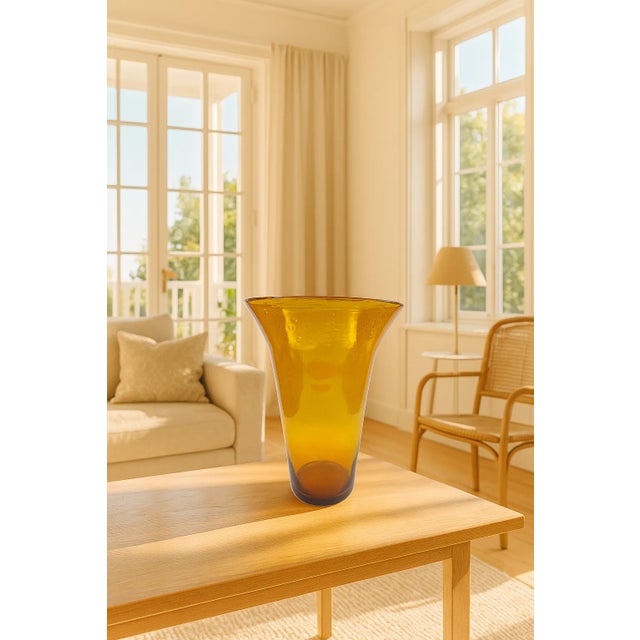 Very Large Bubble Glass Vase, from BIOT Glassworks. Unusual in these dimensions. Height 36 cm. Neck diameter 28 cm. Base...