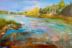Jumping In, Original Oil Painting by Julia Lawing