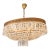 Antique Oval Flush Mount Chandelier Brass Crystal Ceiling Light Restored Gold For Sale