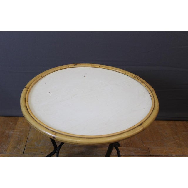 Black Black Rattan and Lacquered Iron Chair by Rohe Noordwole, 1950, Set of 5 For Sale - Image 8 of 16