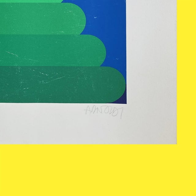 Paper 1980s Per Arnoldi Hand Signed Art Serigraph Abstract Geometric Composition Wall Poster For Sale - Image 7 of 7