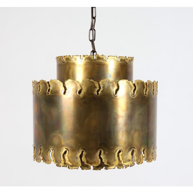 Mid-Century Modern 1970s Svend Aage Holm Sorensen Brass Pendant Light For Sale - Image 3 of 10