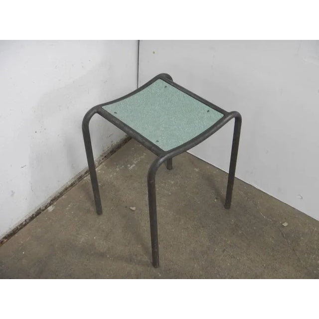 Green Vintage Stool in Iron and Formica, 1960 For Sale - Image 8 of 8