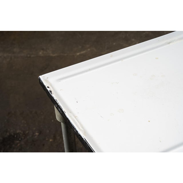 Vintage Industrial Rolling Porcelain Embalming Table For Sale In Chicago - Image 6 of 8