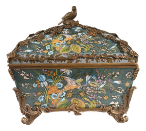 French Porcelain Floral Jewellery Box
