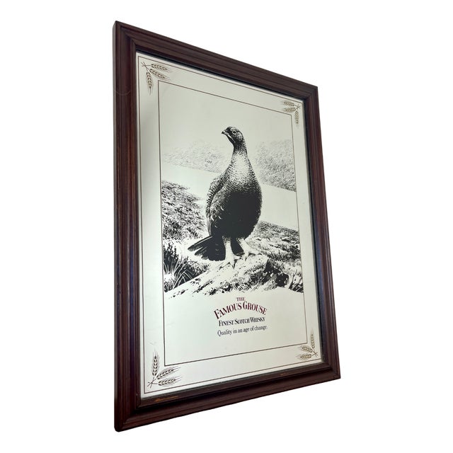 Vintage Advertising Mirror from Famous Grouse, 1970s For Sale