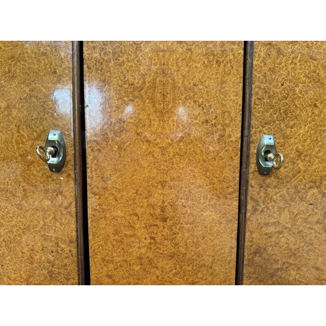 Art Deco Style Sideboard in Amboyna Burl and Marble For Sale - Image 5 of 9