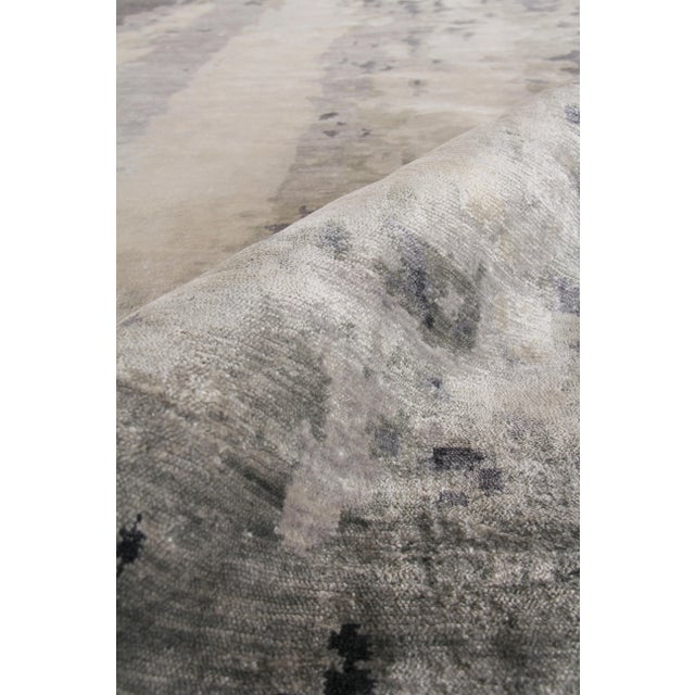 Not Yet Made - Made To Order Dartford Hand-knotted Bamboo/SilkBlue/Gray Rug - 6'x9' For Sale - Image 5 of 8