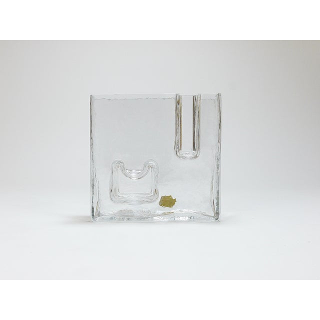 Op Art Ice Glass Vase attributed to Claus Josef Riedel, Austria, 1970s For Sale - Image 11 of 18