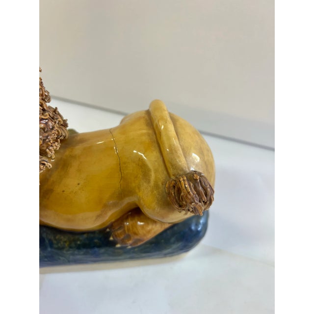 The Literary Lion by B. McLaughlin 1950 Touchstone Ceramic Sculpture Figurine For Sale - Image 12 of 12