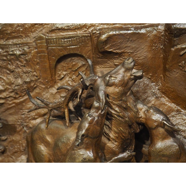 Pair of Large Antique French Oak Framed Hunt Plaques, P. Lecourtier (1851-1925) For Sale - Image 10 of 18