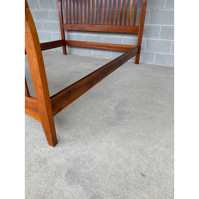 Pennsylvania House Queen Size Cherry Slatted Sleigh Bed Frame For Sale In Philadelphia - Image 6 of 8