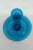 Spindle Pillar Blue Glass Tall Single Candle Stick Holder with Wavy Rim For Sale In Miami - Image 6 of 11
