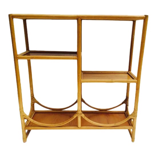 Vintage Bamboo Etagere Bookcase Shelving Unit Chairish