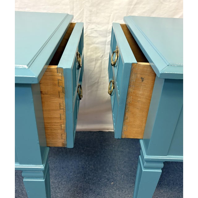 Vintage Heritage Furniture Solid Wood End Tables/ Nightstands With New Paint- A Pair For Sale - Image 9 of 15