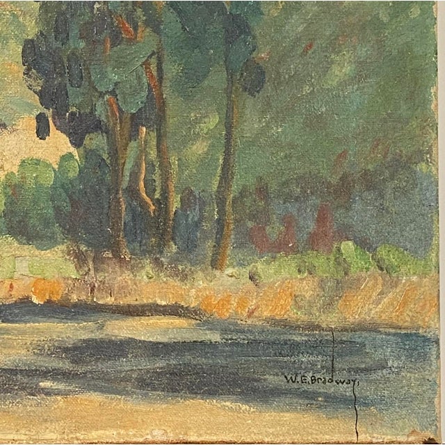 Serene American Impressionist Landscape Antique San Diego Painter Early 1900s Damaged This beautiful American...