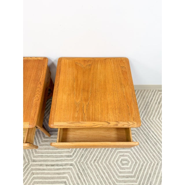 Very Rare Lane Perception MCM Oak Nightstands Cane Drawers Vintage, A Pair For Sale - Image 9 of 12