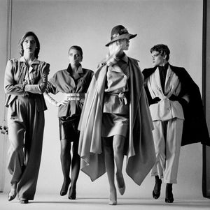 "Sie Kommen, Paris 1981" Dressed Signed Vintage Gelatin Silver Print by Helmut Newton