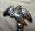 Chrome Antique Heavy Solid Chrome Plated Brass Open Winged Eagle Bird Flag Finial For Sale - Image 8 of 9