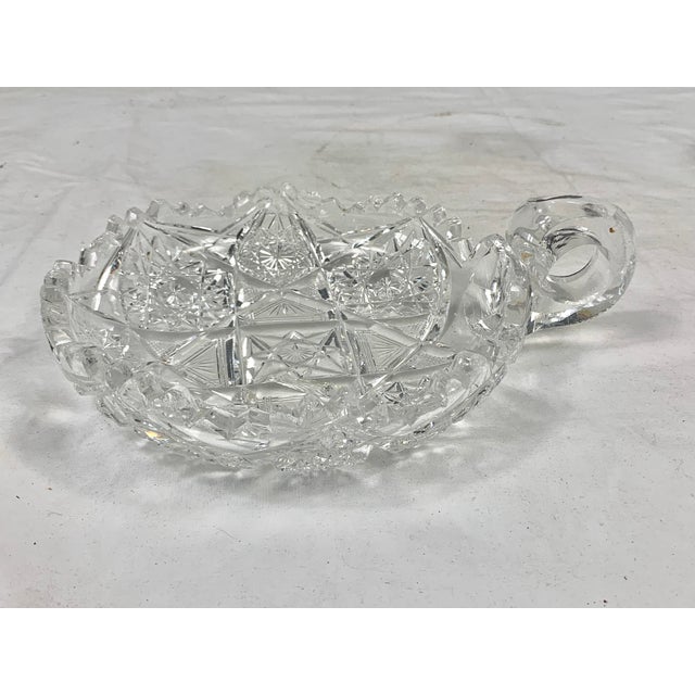 Vintage Cut Glass Handled Dish For Sale In New Orleans - Image 6 of 13