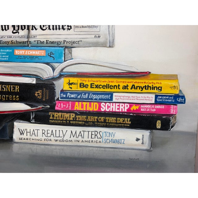 Original Contemporary Realism Gail Chandler Oil Painting Still Life Books Art For Sale In New York - Image 6 of 16