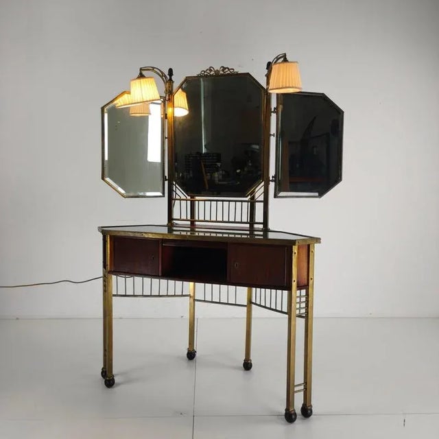 Vintage French Brass Dressing Table, 1930 For Sale - Image 14 of 18